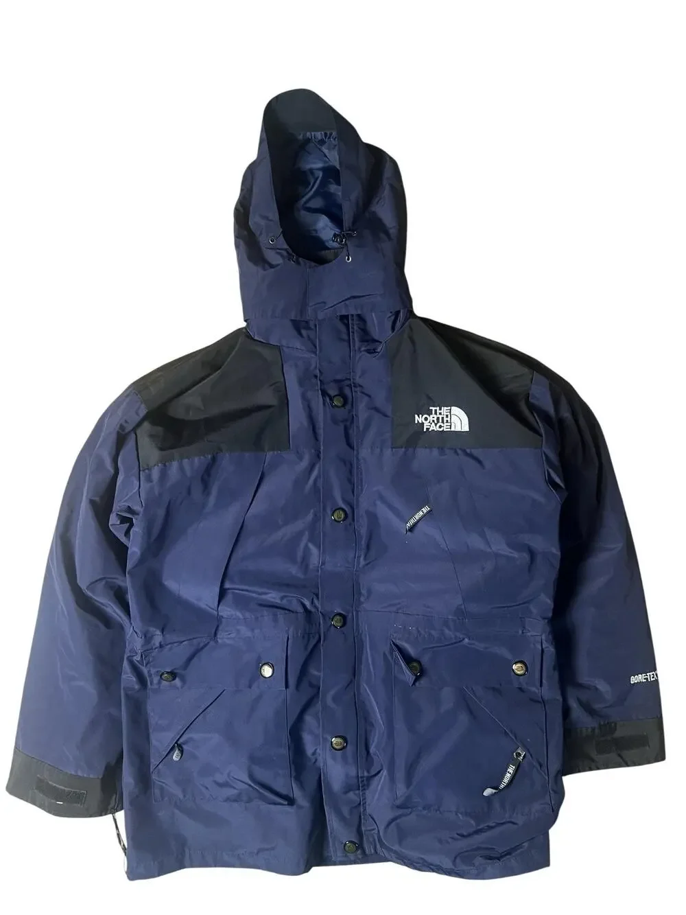 The North Face Jacket Mens L Blue Softshell Rain Coat GORE-TEX Hooded Waterproof